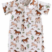 Button Romper | Pony Club Neutral