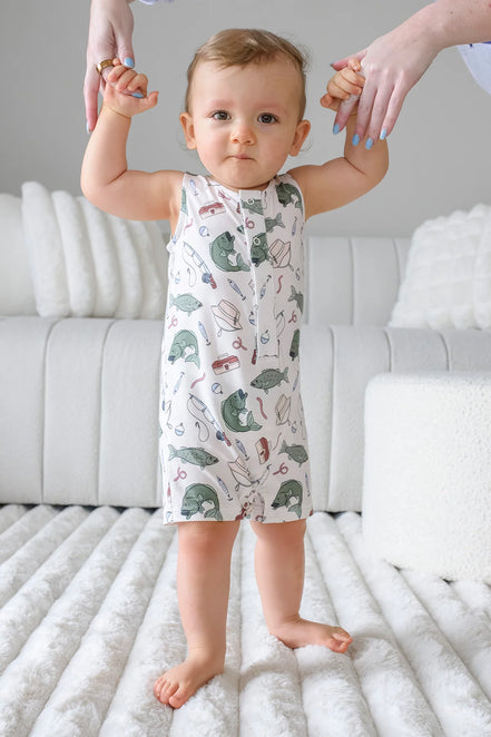Sleeveless Snap Romper | Off the Hook