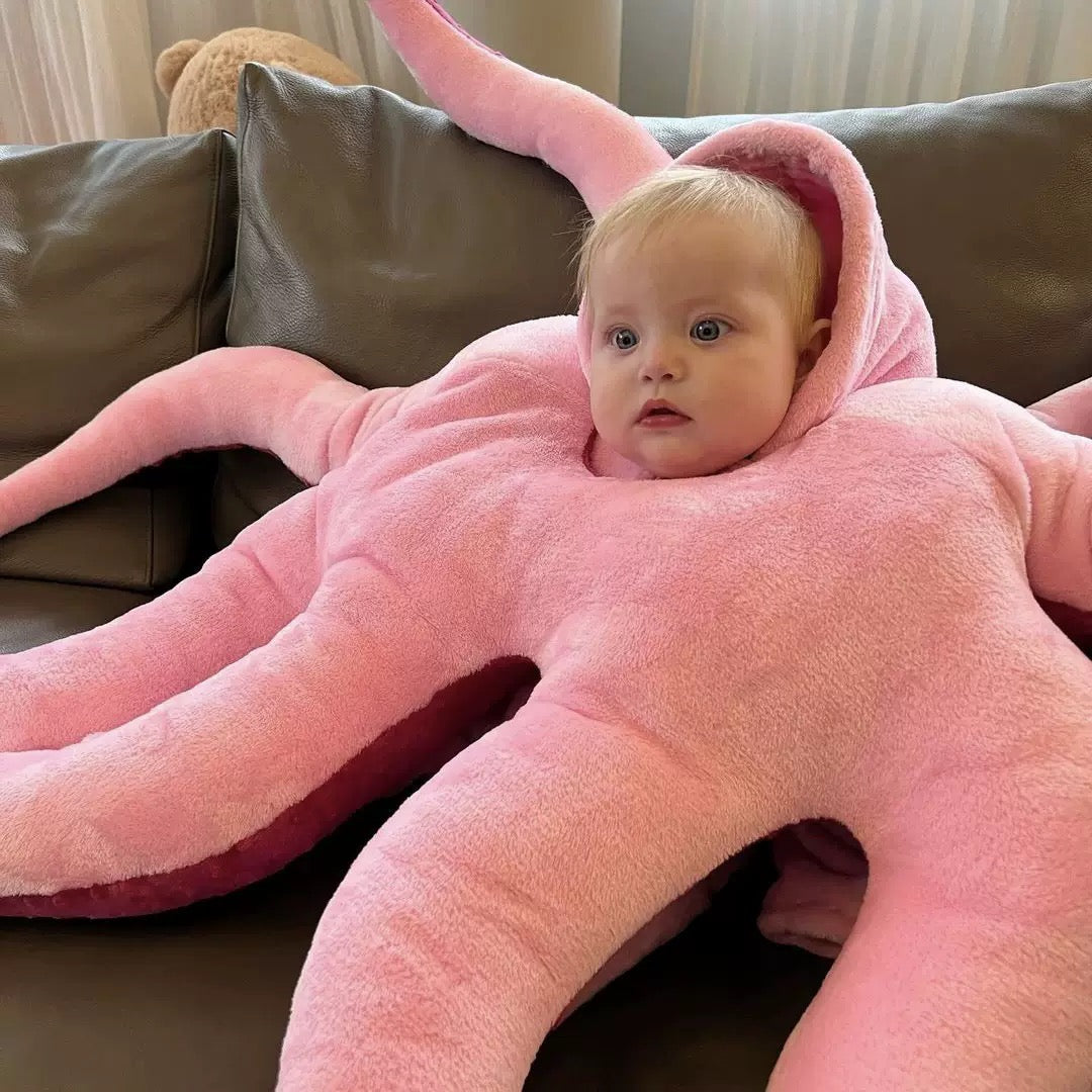 Funny Octopus Costume for Dogs & Babies, Plush Halloween Costume, Pink Cosplay Outfit, Pet Costume, Baby Halloween Outfit, Party Costume