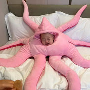 Funny Octopus Costume for Dogs & Babies, Plush Halloween Costume, Pink Cosplay Outfit, Pet Costume, Baby Halloween Outfit, Party Costume