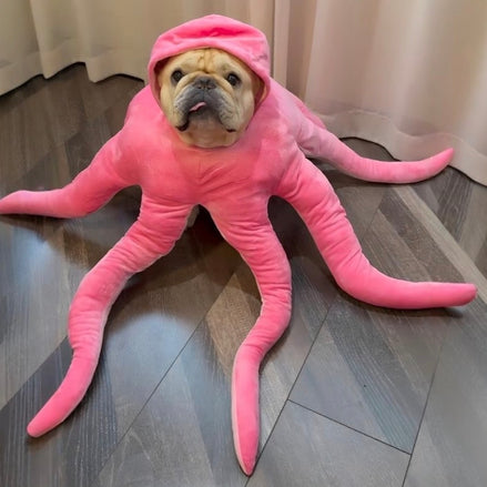 Funny Octopus Costume for Dogs & Babies, Plush Halloween Costume, Pink Cosplay Outfit, Pet Costume, Baby Halloween Outfit, Party Costume