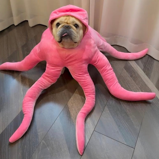 Funny Octopus Costume for Dogs & Babies, Plush Halloween Costume, Pink Cosplay Outfit, Pet Costume, Baby Halloween Outfit, Party Costume