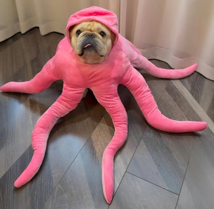 Funny Octopus Costume for Dogs & Babies, Plush Halloween Costume, Pink Cosplay Outfit, Pet Costume, Baby Halloween Outfit, Party Costume