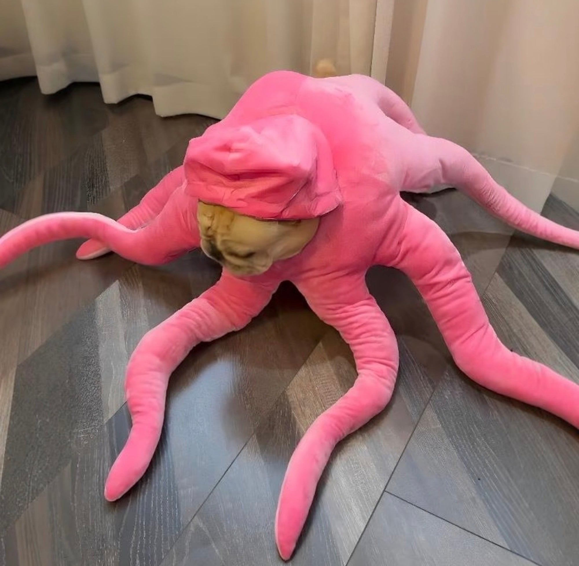 Funny Octopus Costume for Dogs & Babies, Plush Halloween Costume, Pink Cosplay Outfit, Pet Costume, Baby Halloween Outfit, Party Costume