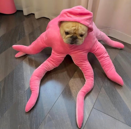 Funny Octopus Costume for Dogs & Babies, Plush Halloween Costume, Pink Cosplay Outfit, Pet Costume, Baby Halloween Outfit, Party Costume