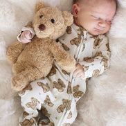 Beary Sweet Bamboo Waffle Zipper Footie