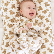 Beary Sweet Bamboo Waffle Zipper Footie