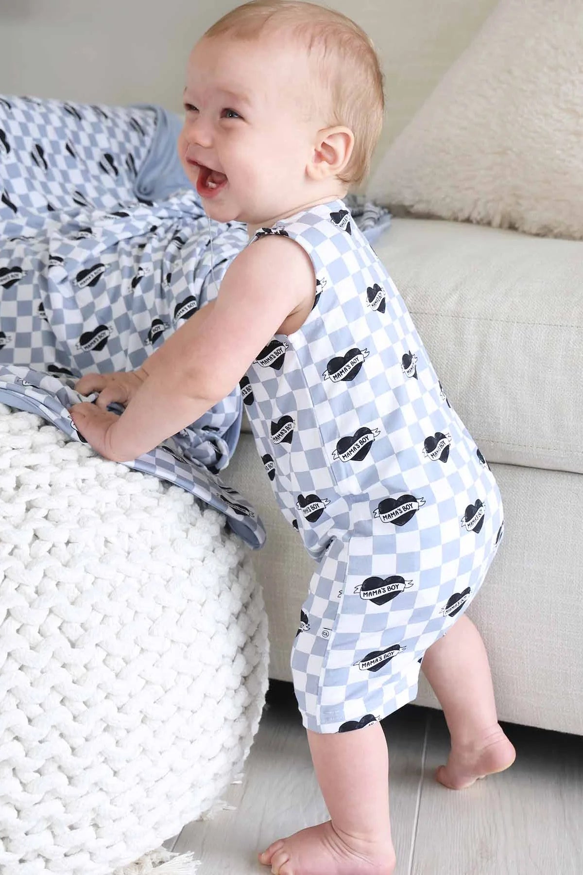 Sleeveless Snap Romper | Mama's Boy