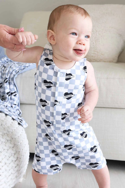 Sleeveless Snap Romper | Mama's Boy