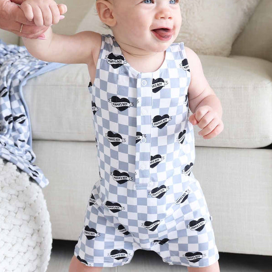 Sleeveless Snap Romper | Mama's Boy