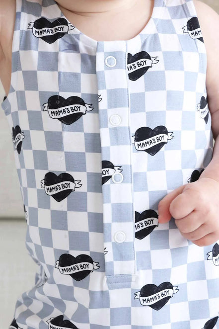 Sleeveless Snap Romper | Mama's Boy