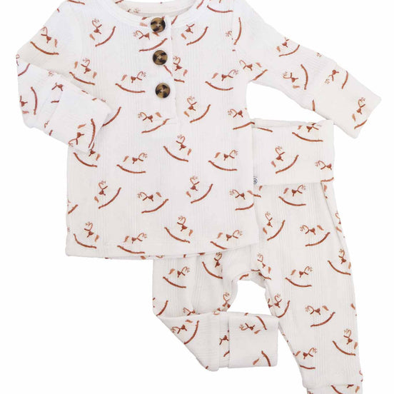 2pc Pointelle Button Top & Bottom | Rock-A-Bye